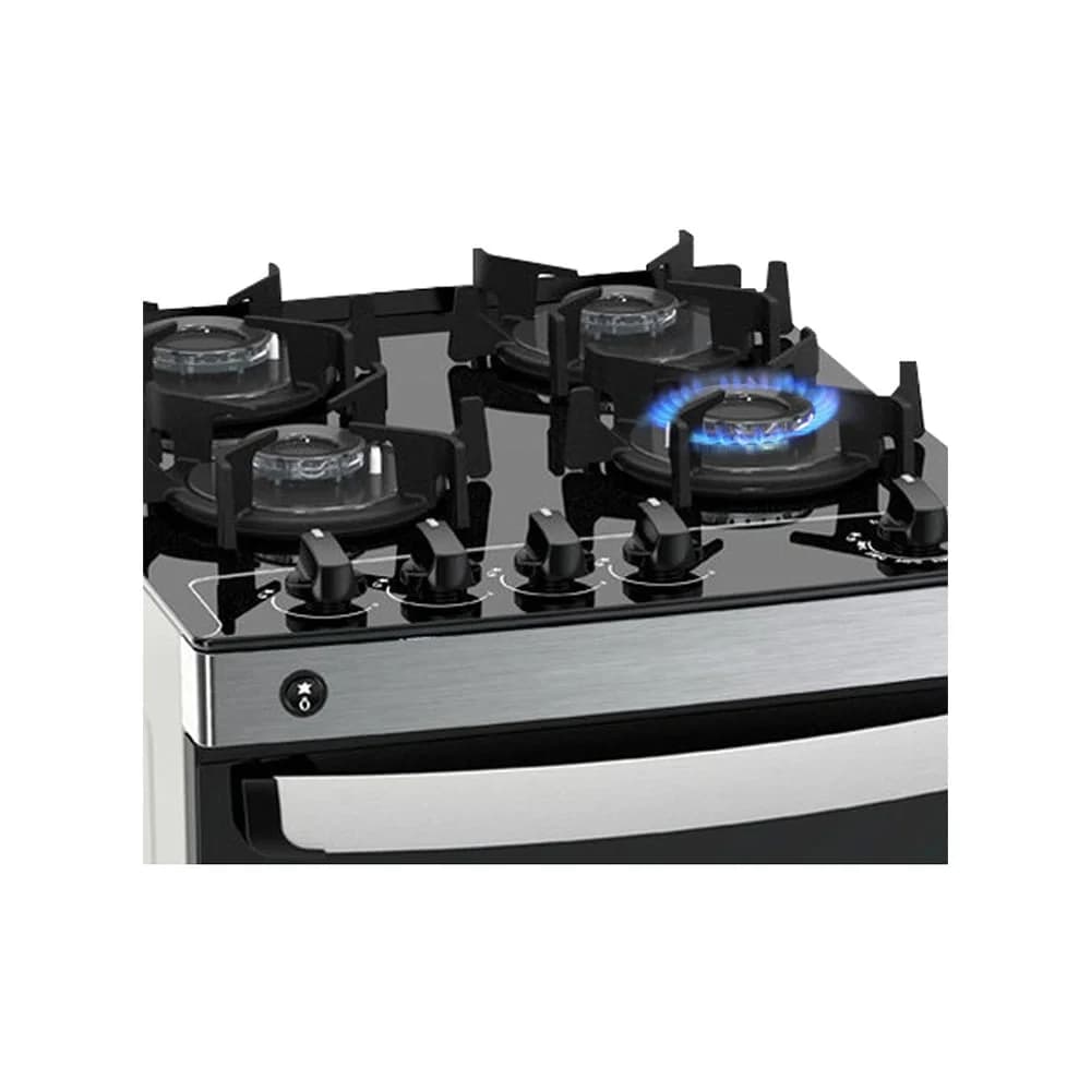 Cocina A Gas Punktal Pk-gl44 Inox Mesada Vidrio Luz — imagen 2 de 2