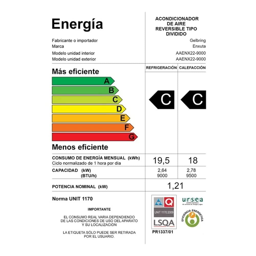 Aire Acondicionado Enxuta 9000 Btu Split Slim 1 Año Garantia — miniatura 7