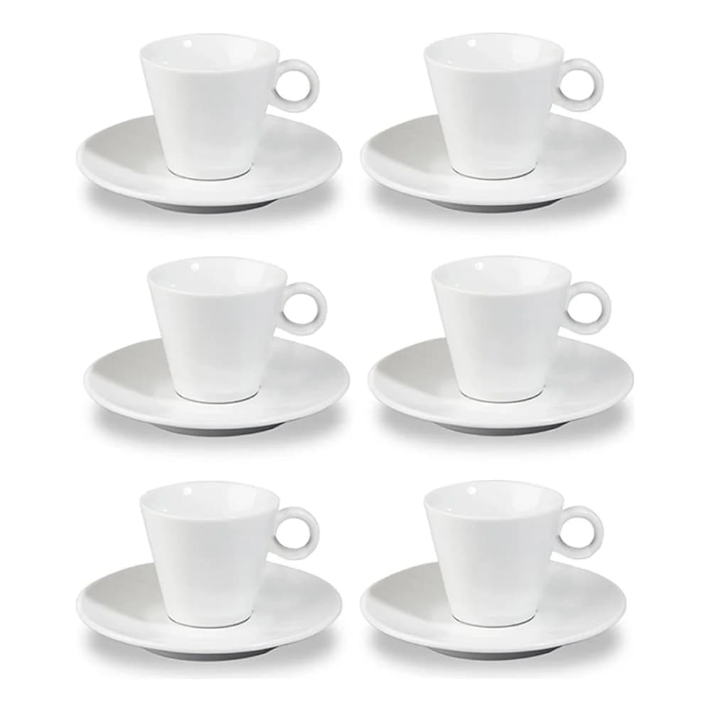 Taza De Cafe Espresso 100 Ml Ceramica Con Plato 12 Piezas — imagen 1 de 2