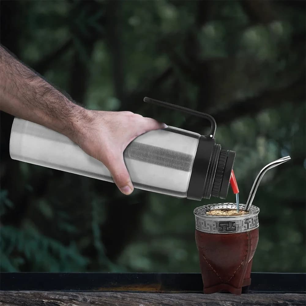 Termo Bala 1 L Acero Inoxidable Frio Calor Tapon Cebador — imagen 3 de 4