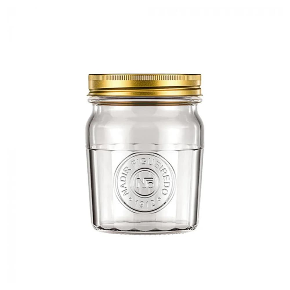Frasco De Vidrio 500 Ml Con Tapa Metalica Nadir Americano — imagen 1 de 1