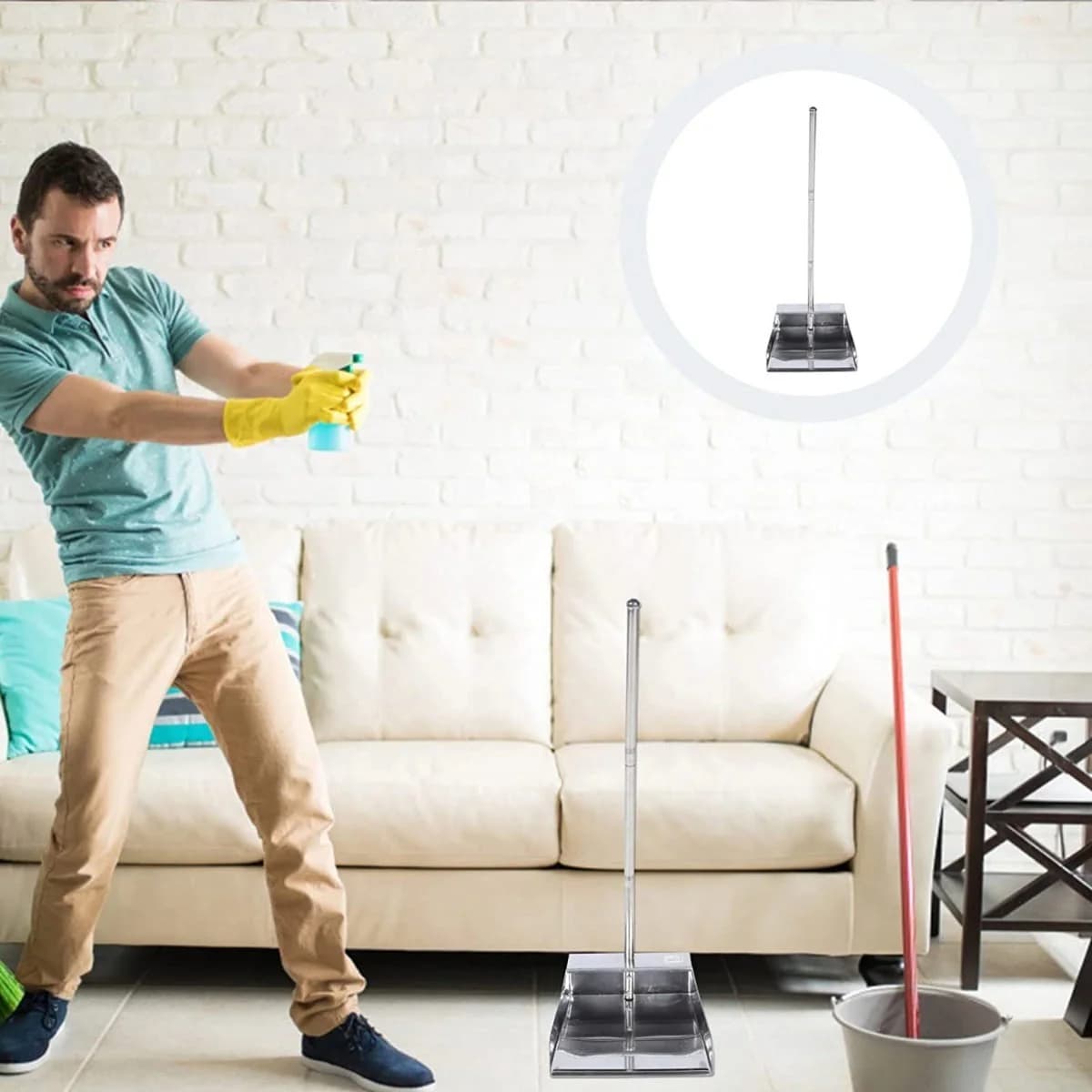 Pala Para Residuos Basura Mango Largo 66 Cm Acero Inoxidable — miniatura 4