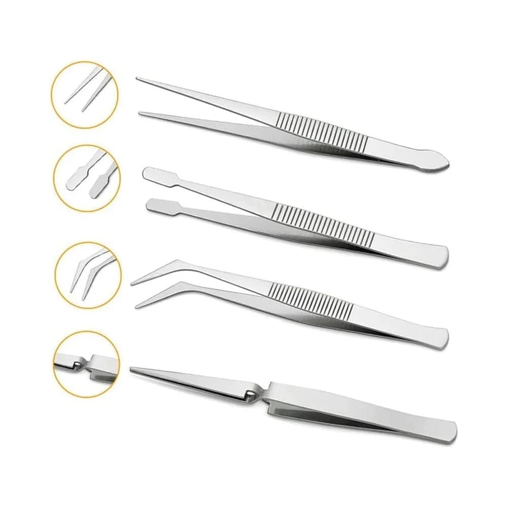 Juego De Pinza De Precision 4 Uni Bruselas Acero Inox — miniatura 3