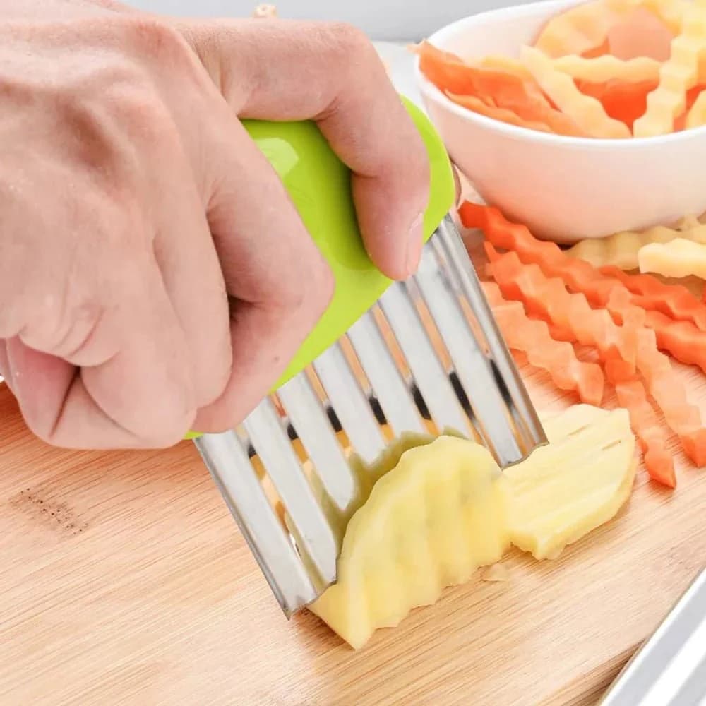 Cortador De Papas Vegetales Zig Zag Ondulado Acero Inox — miniatura 2