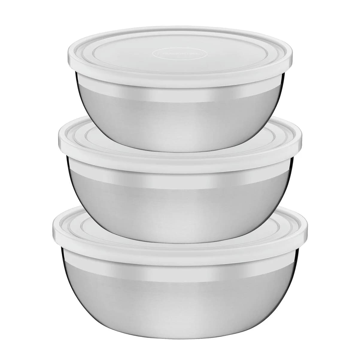 Juego De Bowls Tramontina 3 Pzs Acero Inoxtapa Plastico — imagen 1 de 5