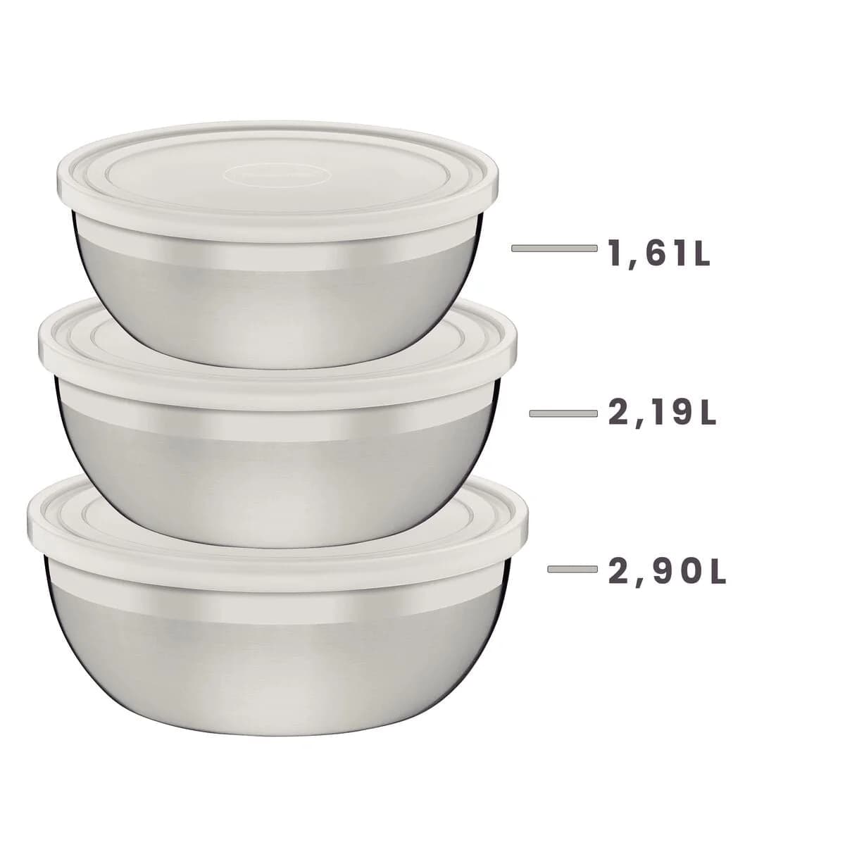 Juego De Bowls Tramontina 3 Pzs Acero Inoxtapa Plastico — miniatura 3