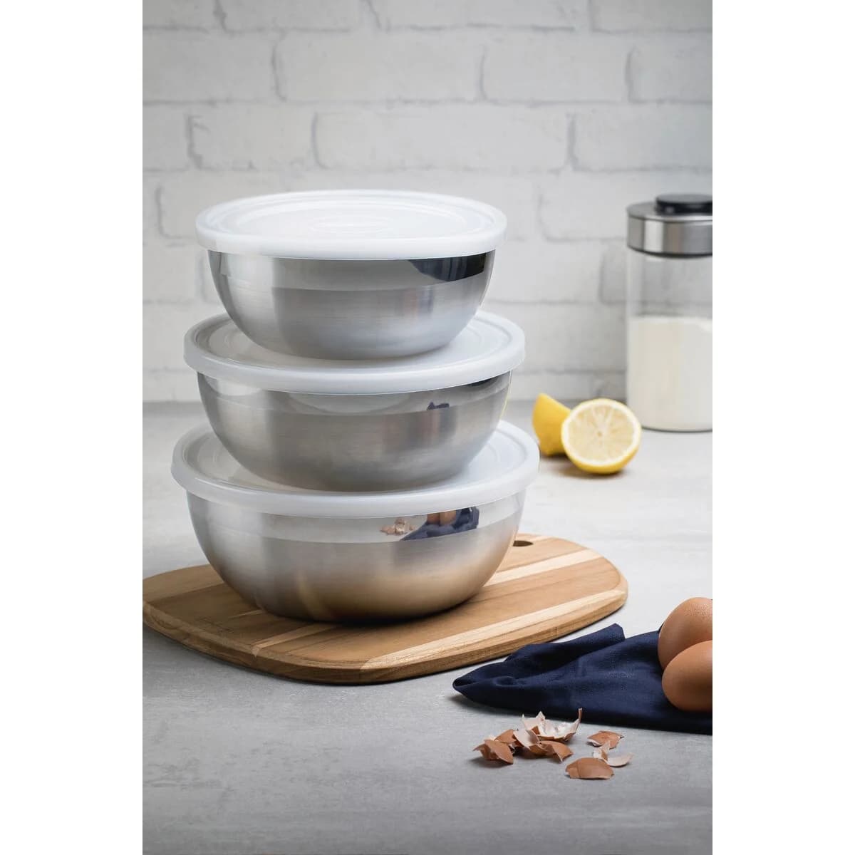 Juego De Bowls Tramontina 3 Pzs Acero Inoxtapa Plastico — miniatura 5