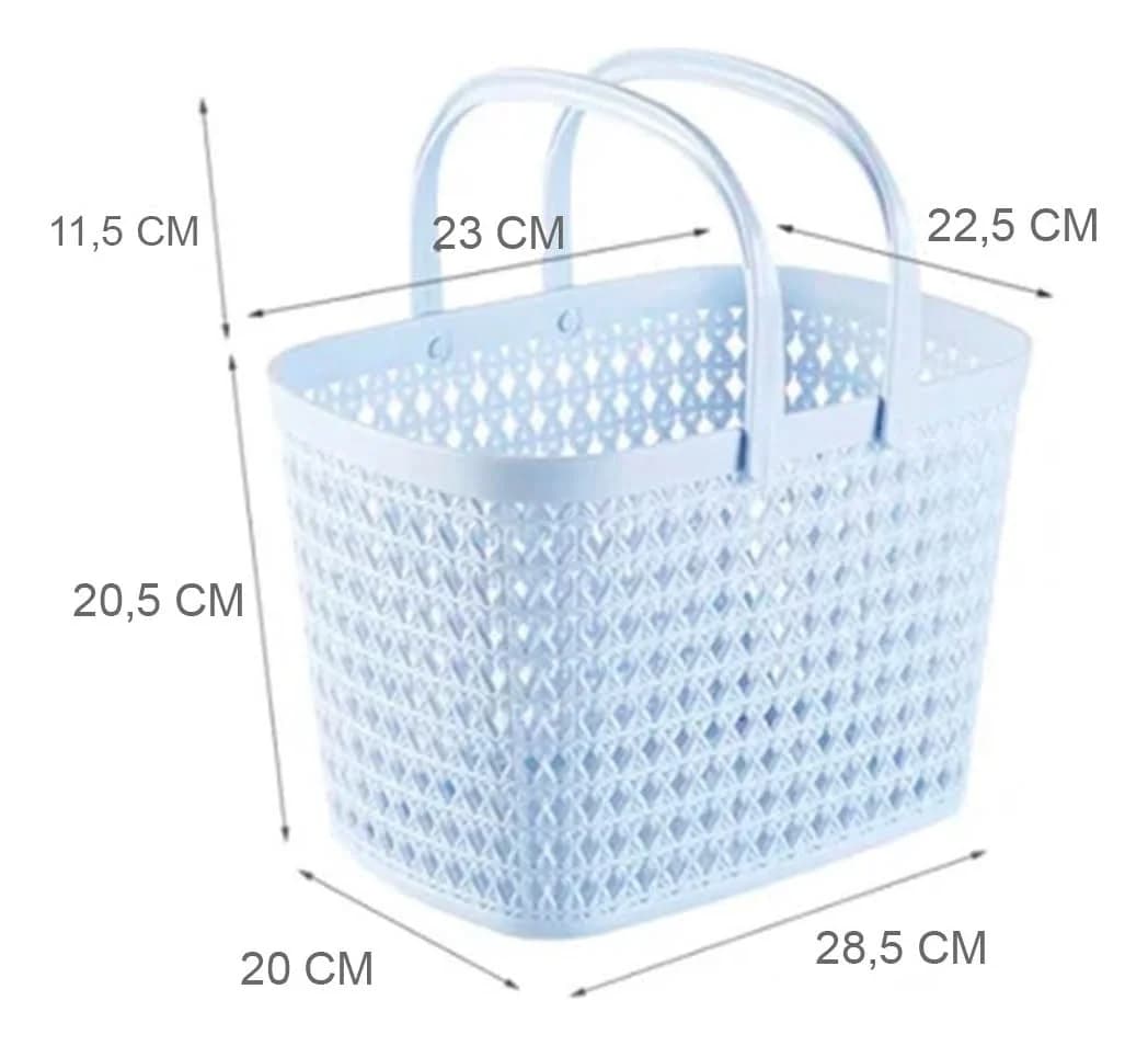 Canasta Cesto Organizador De Plastico 33 Cm Con Asas — miniatura 2