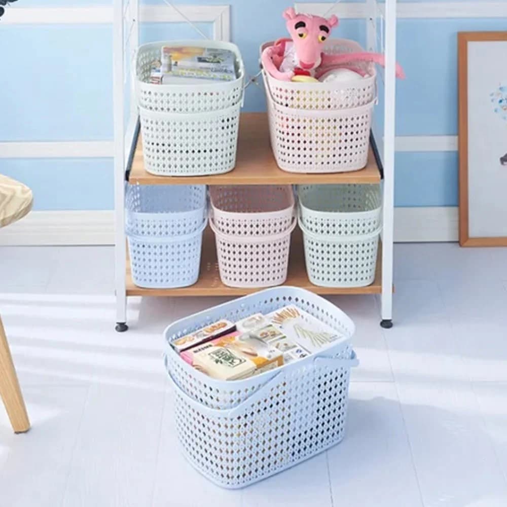 Canasta Cesto Organizador De Plastico 33 Cm Con Asas — miniatura 3