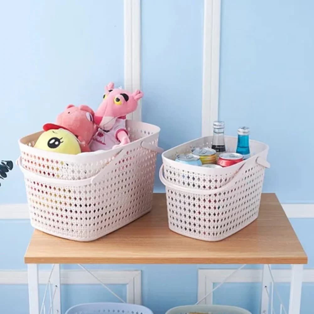 Canasta Cesto Organizador De Plastico 33 Cm Con Asas — miniatura 6
