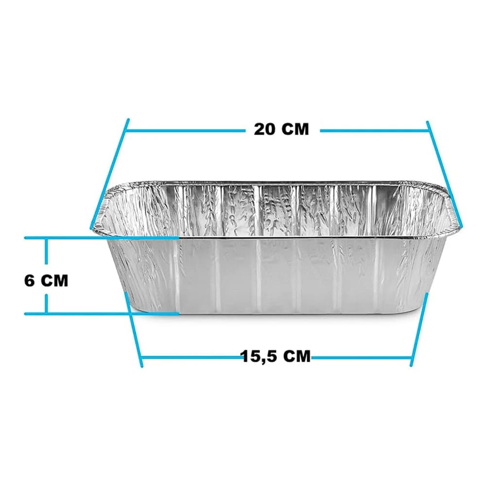 Bandeja Budinera Descartable Aluminio X 20 Uni 29 X 13 Cm — miniatura 3