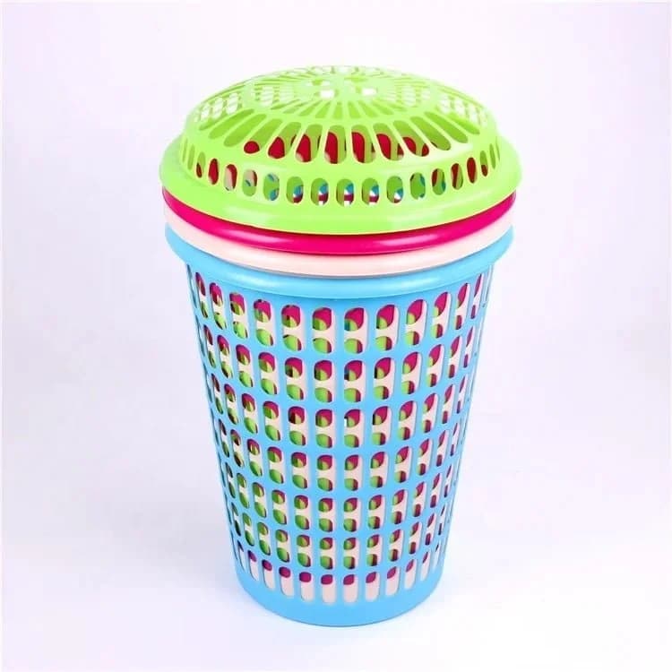 Canasto Cesto Para Ropa Con Tapa 60 L Plastico Grupo Dos — miniatura 4
