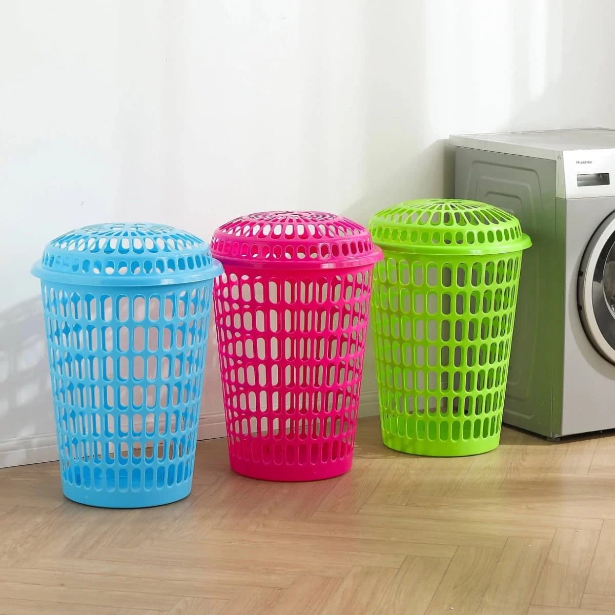 Canasto Cesto Para Ropa Con Tapa 60 L Plastico Grupo Dos — miniatura 5