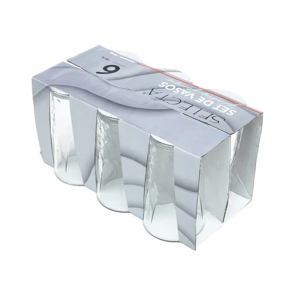 Set De Vaso Vidrio Refresco 365 Ml Diamante X 6 Unidades — imagen 2 de 2