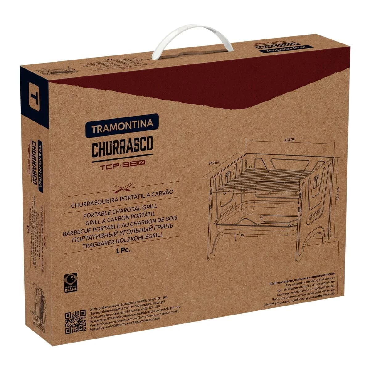 Parrilla Barbacoa Tramontina A Carbon Tcp-380 Churrasco — miniatura 2