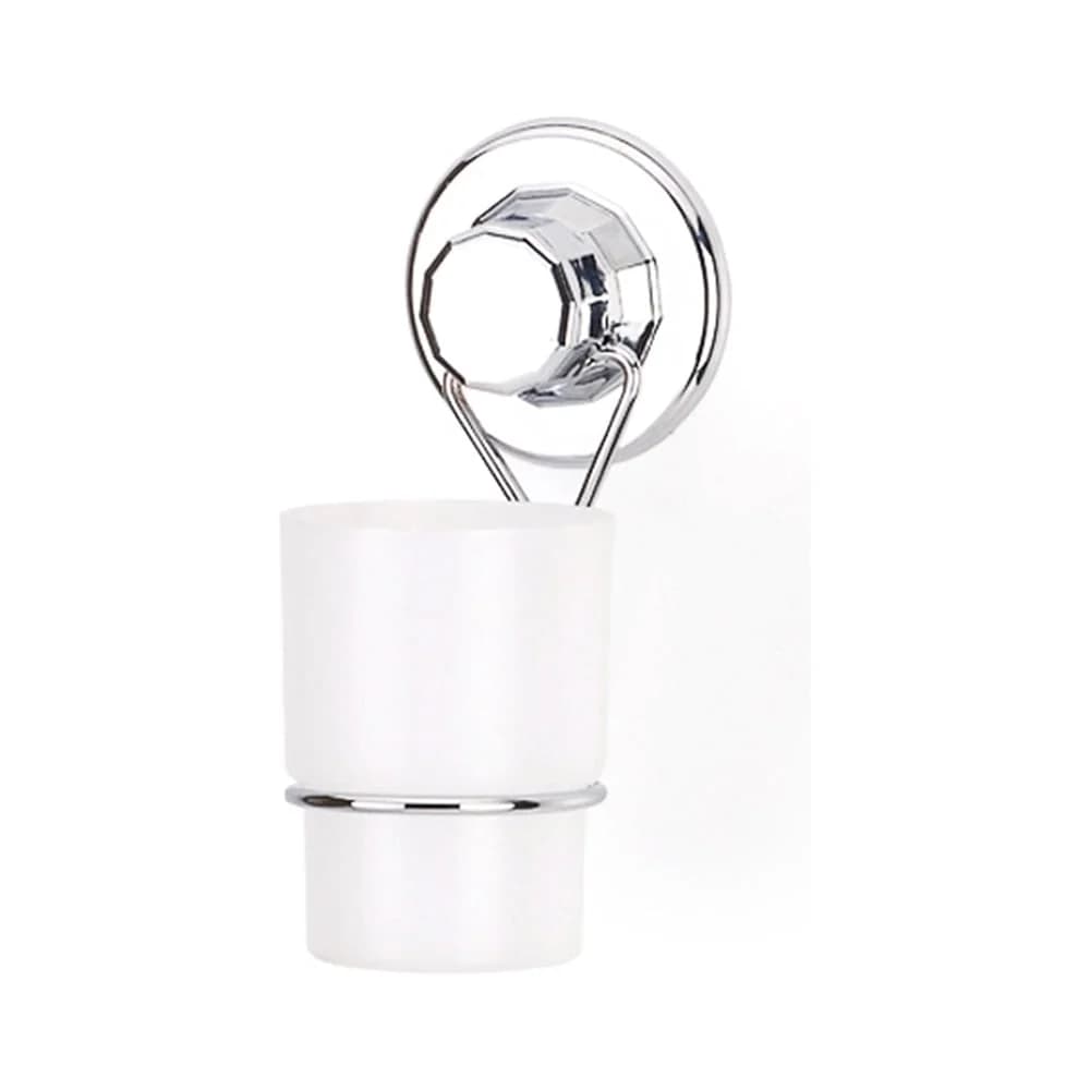 Soporte Vaso Cepillo De Dientes C/ventosa Acero Inox Baño — imagen 1 de 1