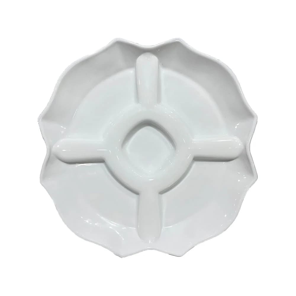 Copetinero Plato Vidrio Blanco 5 Divisiones 30 Cm Picada — imagen 1 de 1