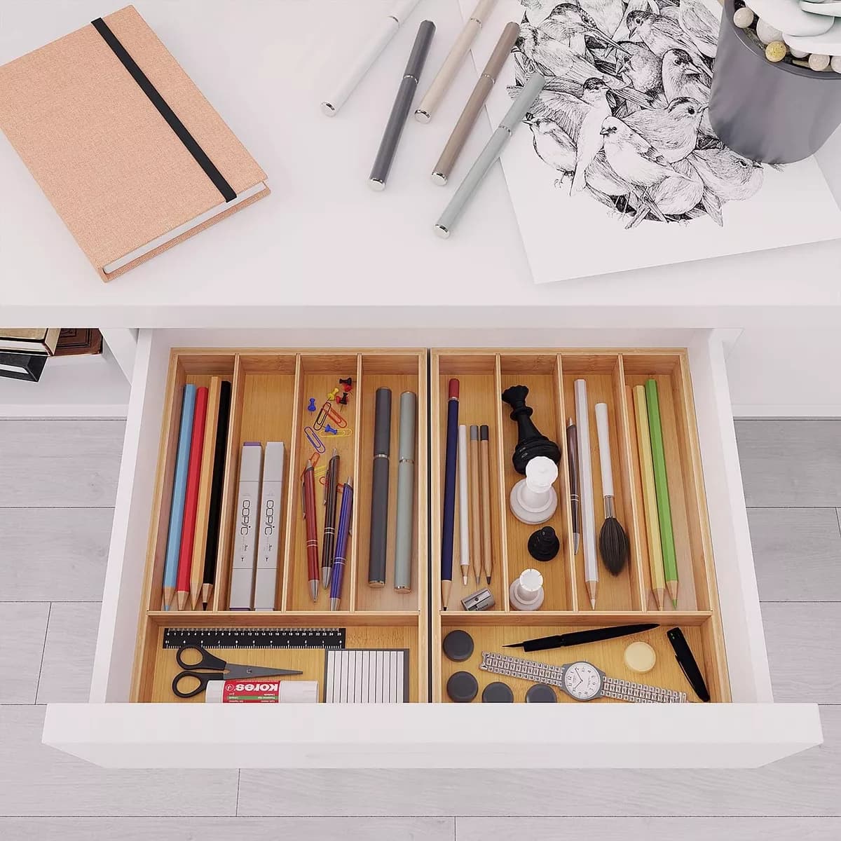 Cubiertera Organizador De Cubiertos Bambu 34 X 25 Cm — imagen 3 de 4