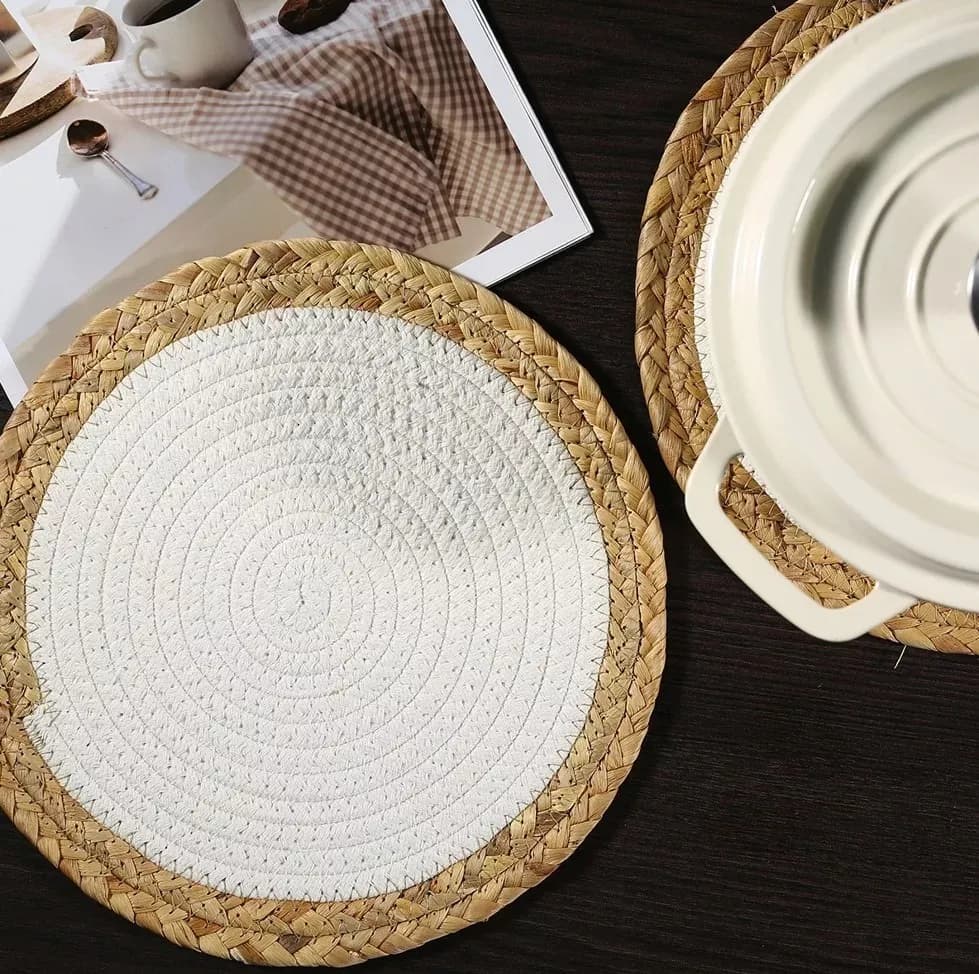 Individual Tejido Posa Plato 30 Cm Blanco/natural Selecta — miniatura 2