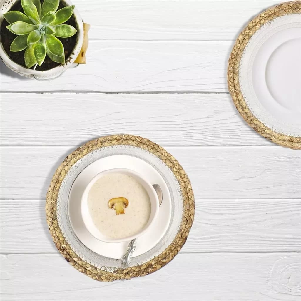 Individual Tejido Posa Plato 30 Cm Blanco/natural Selecta — miniatura 3