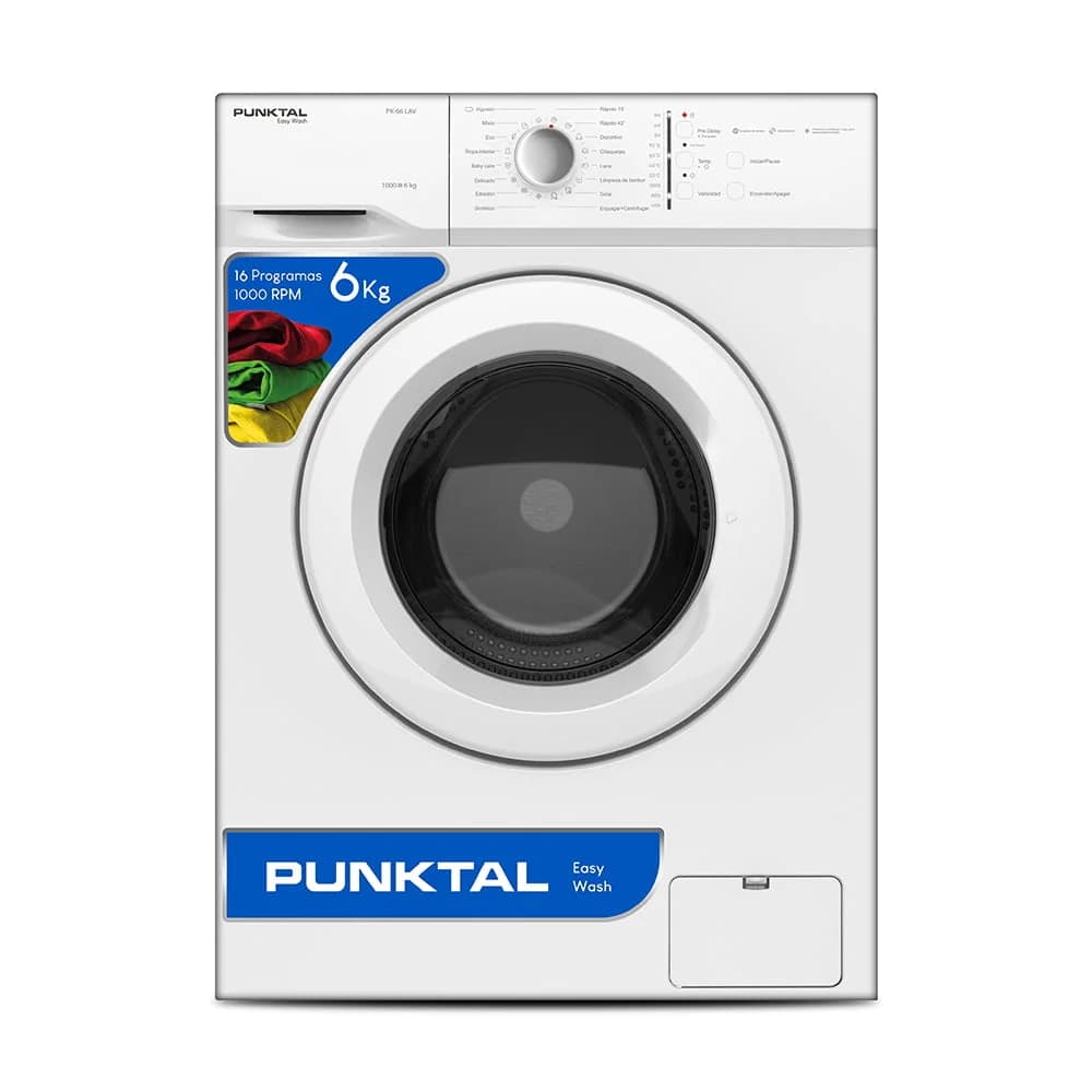 Lavarropas Punktal Frontal Pk-66 Lav 6kg 1000 Rpm 16 Program — imagen 1 de 1