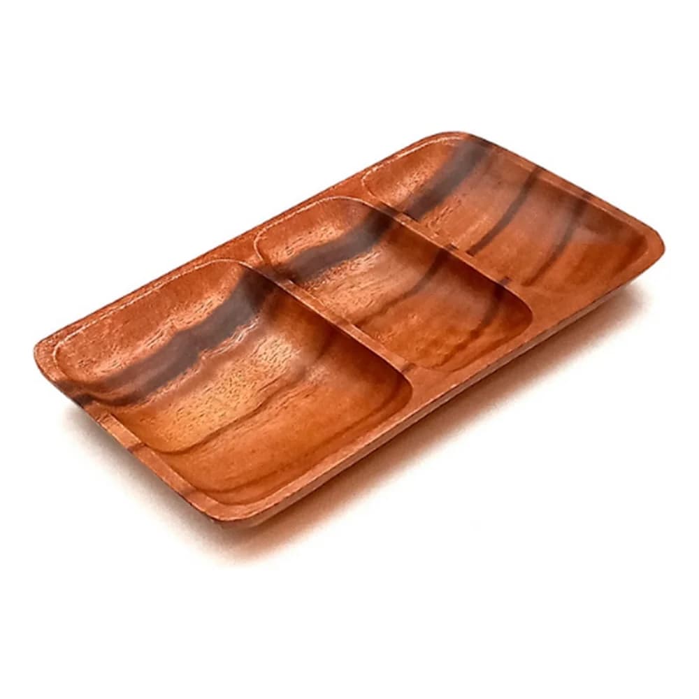 Bandeja Copetinero 3 Diviones Madera Acacia 25,5 X 13,5 Cm — imagen 1 de 1
