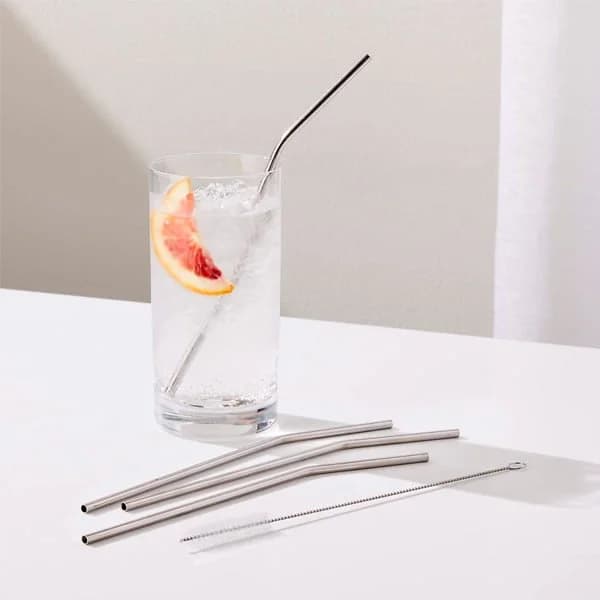 Sorbito Pajita Acero Inox Reutilizable X 4 Con Limpiador — miniatura 2