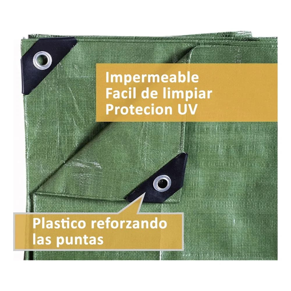 Lona Impermeable Verde Con Proteccion Uv 5m X 4m Goldex — miniatura 4