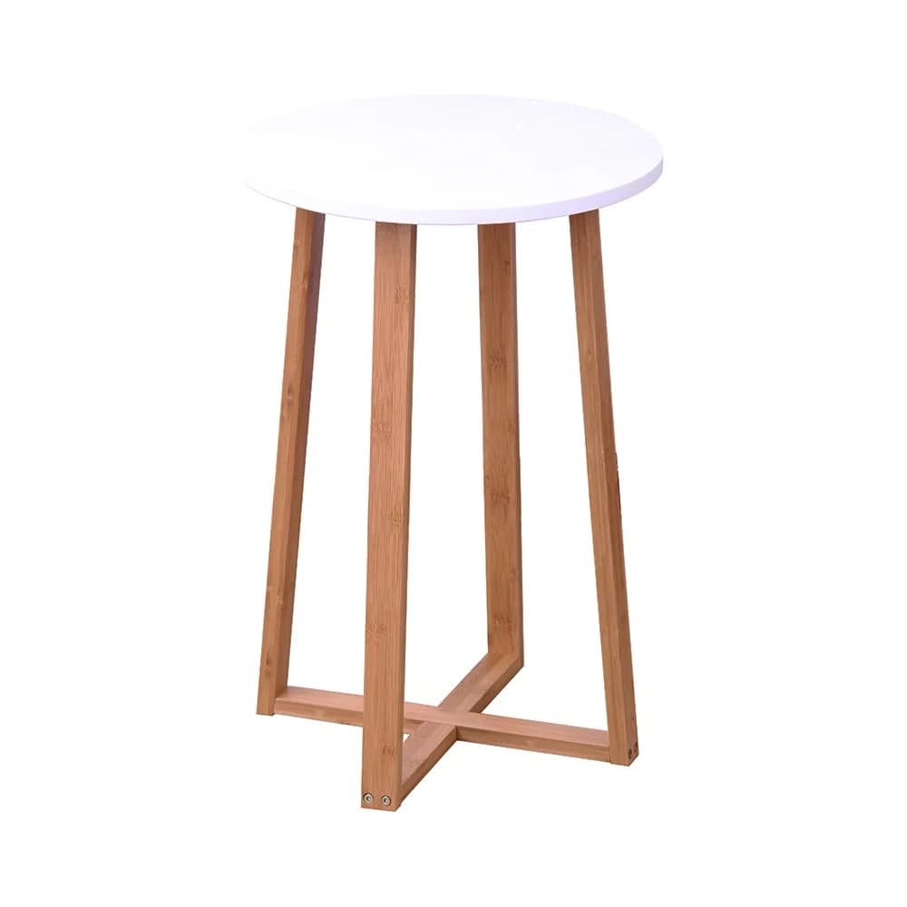 Mesa Redonda Auxiliar Bamboo Madera 40x40x60 Cm — miniatura 5