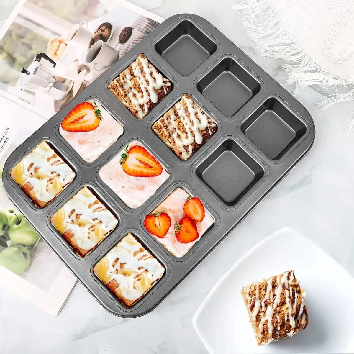 Asadera Molde Para Brownie Cereales Teflon Antidherente X 12 — miniatura 3