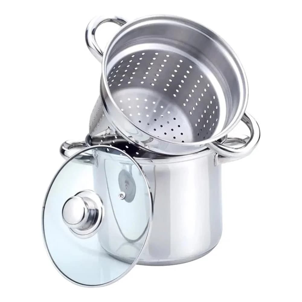 Olla Para Pasta 3 Piezas 8 Litros Acero Inox Induccion — imagen 1 de 3