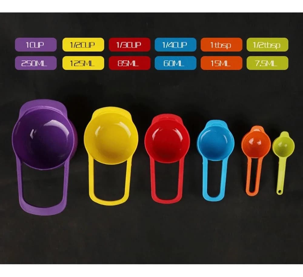 Set De Cuchara Y Taza Medidora 6 Piezas Repostería Cocina — miniatura 4