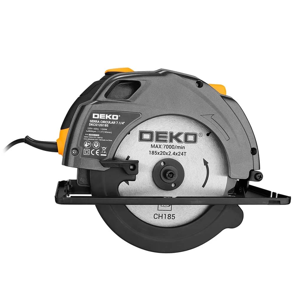 Sierra Circular 7 1/4 Deko Dkcs12g185 1200w Hoja 185x20mm — miniatura 2