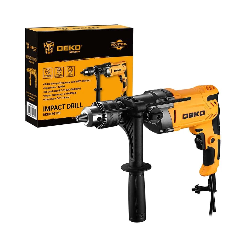 Taladro Con Percutor 16mm 1100w Deko Dkid16g120 Amarillo — miniatura 4