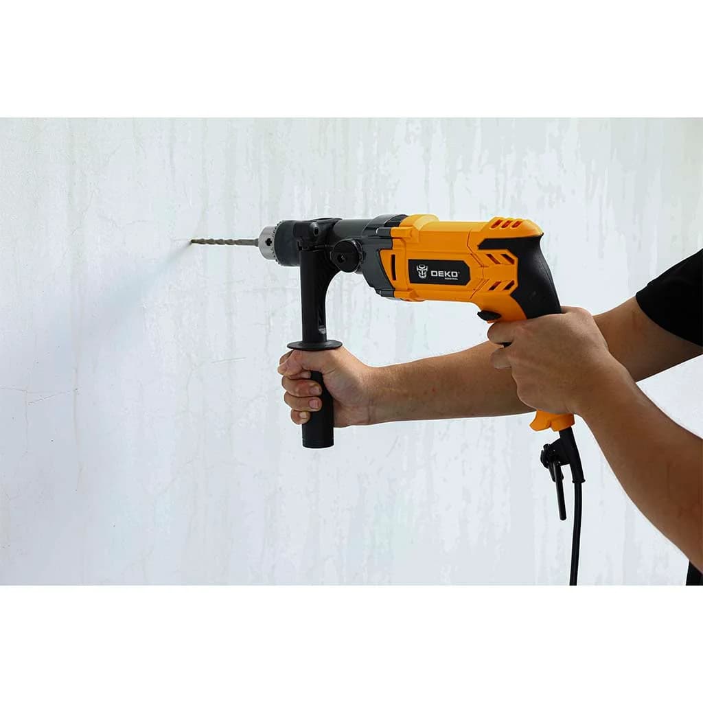 Taladro Con Percutor 16mm 1100w Deko Dkid16g120 Amarillo — miniatura 5