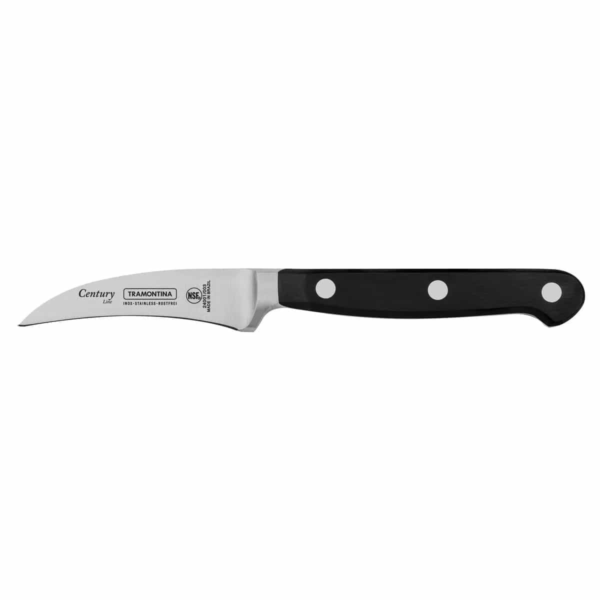 Cuchillo mondador curvo Tramontina Century de acero inoxidable forjado 3 pulgadas