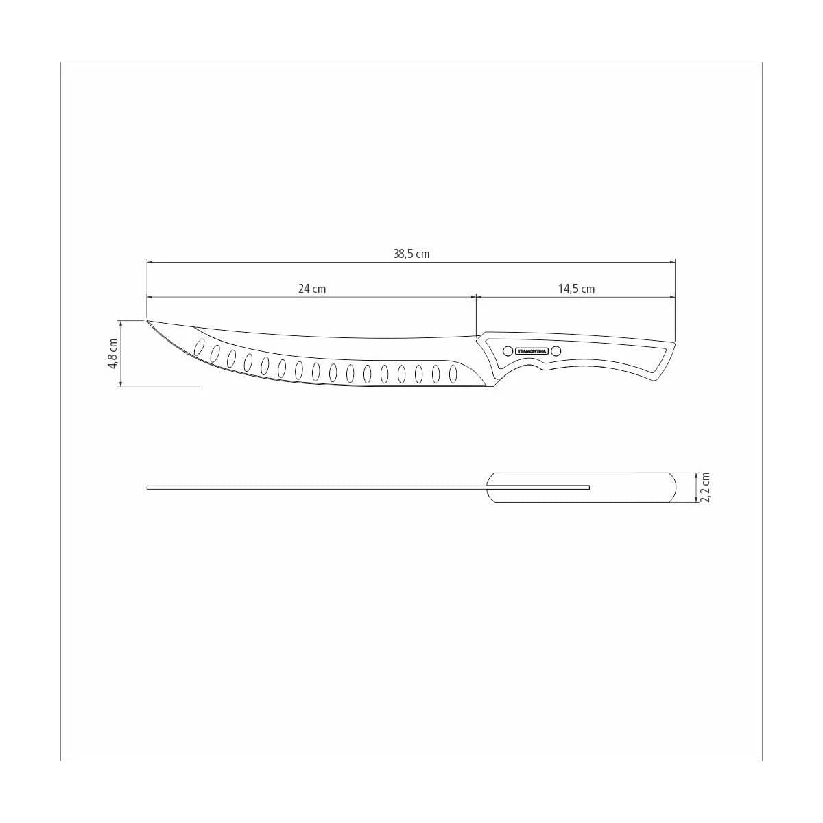 Cuchilla De Carne Tramontina Churrasco Black 10 Acero Inox — miniatura 3