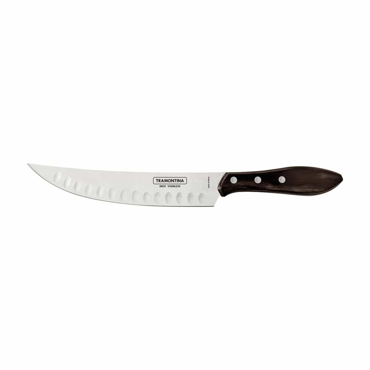 Cuchillo Butcher para carne Tramontina Polywood de acero inoxidable 8 pulgadas marrón