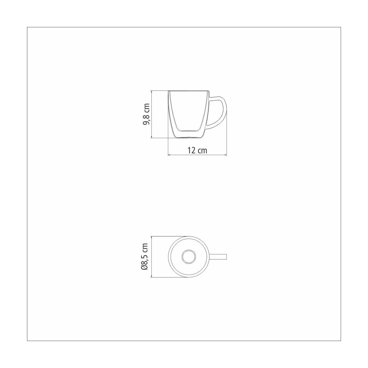 Taza Doble Vidrio Tramontina Termico 270 Ml Cafe X2 Unid. — miniatura 3