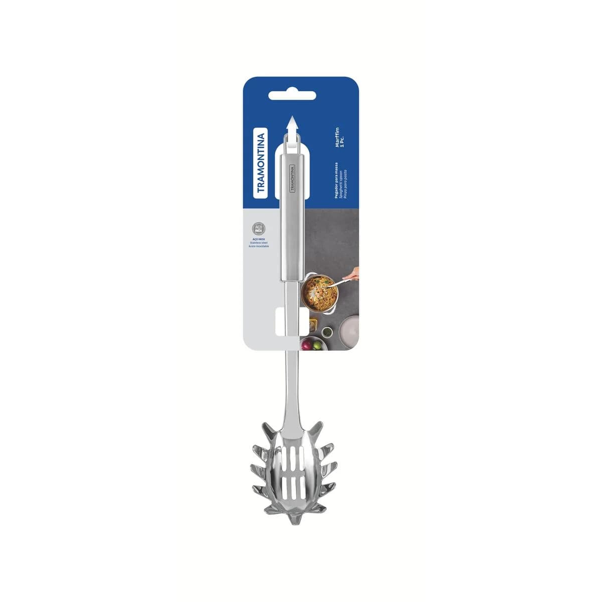 Cuchara Para Servir Pasta Tramontina Acero Inox Marffim — miniatura 2