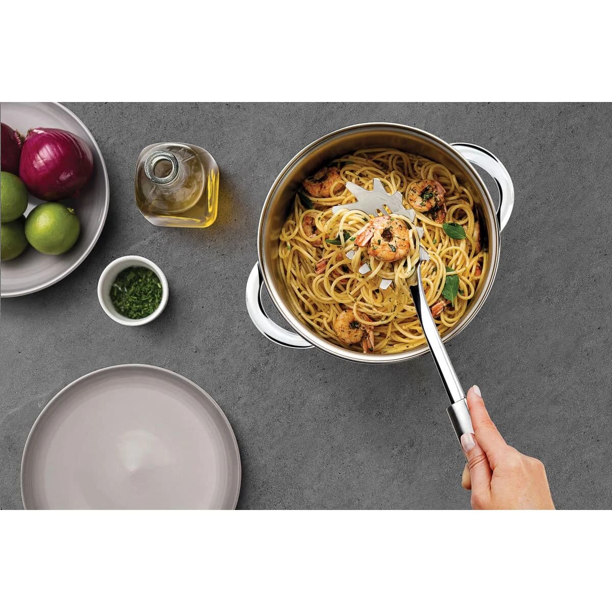 Cuchara Para Servir Pasta Tramontina Acero Inox Marffim — miniatura 4