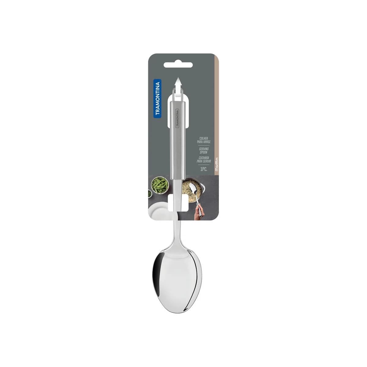 Cuchara De Arroz Servir Tramontina Acero Inoxidable Marffim — miniatura 2