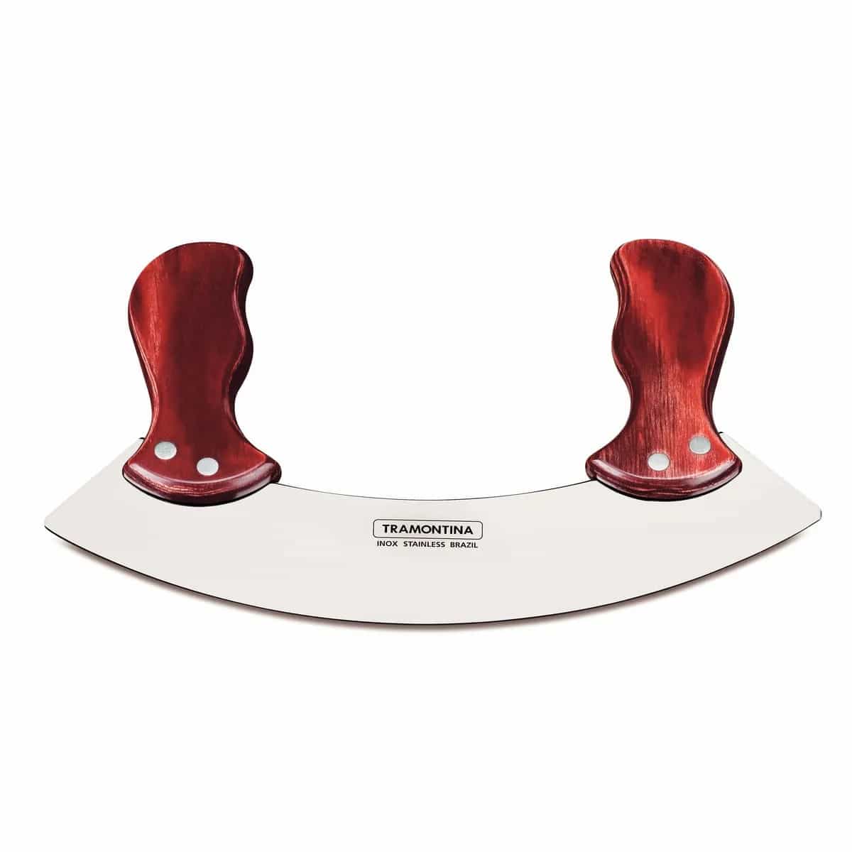 Cuchilla medialuna Tramontina Polywood de acero inoxidable rojo