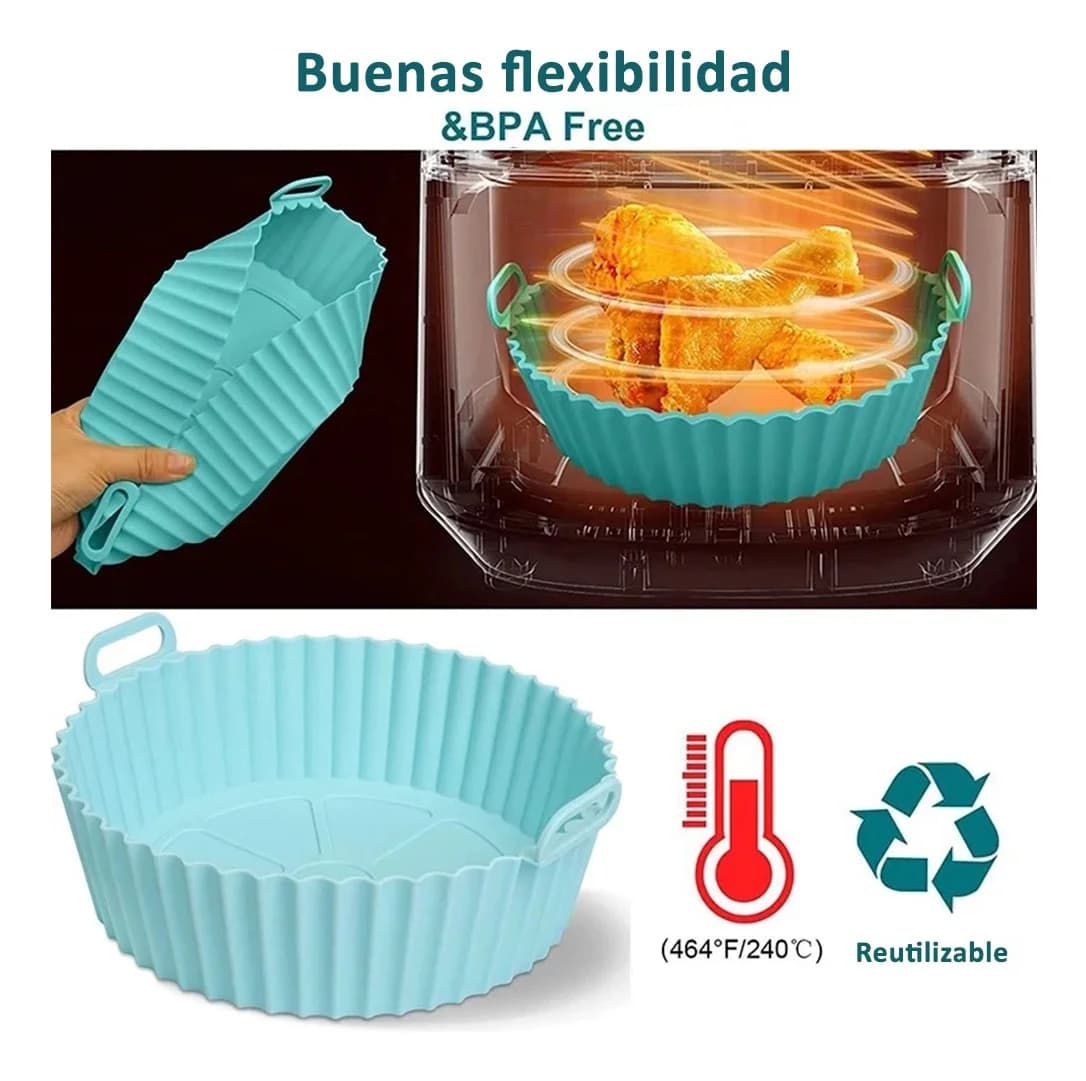 Bandeja De Silicona Para Freidora De Aire Sin Aceite 20 Cm — miniatura 6