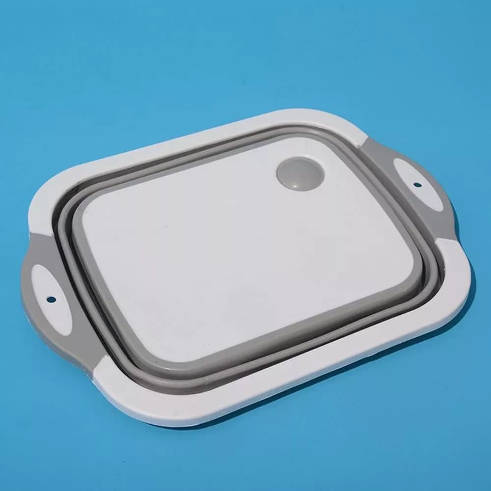 Tabla Cortar Picar Bandeja Colador Canasto Plegable Silicona — miniatura 6