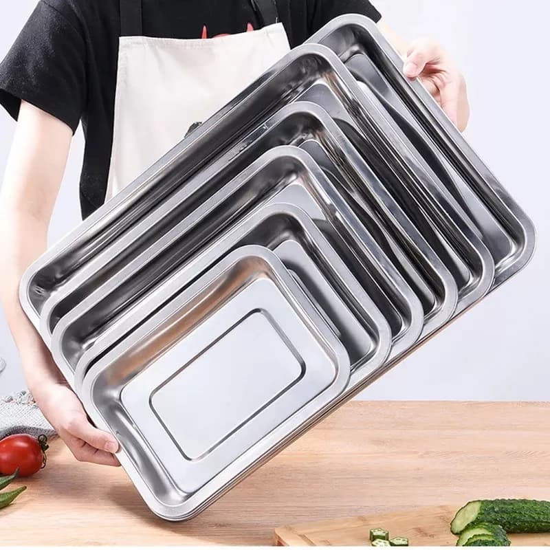 Asadera De Acero Fuente Inoxidable 39x29cm Para Horno — miniatura 4