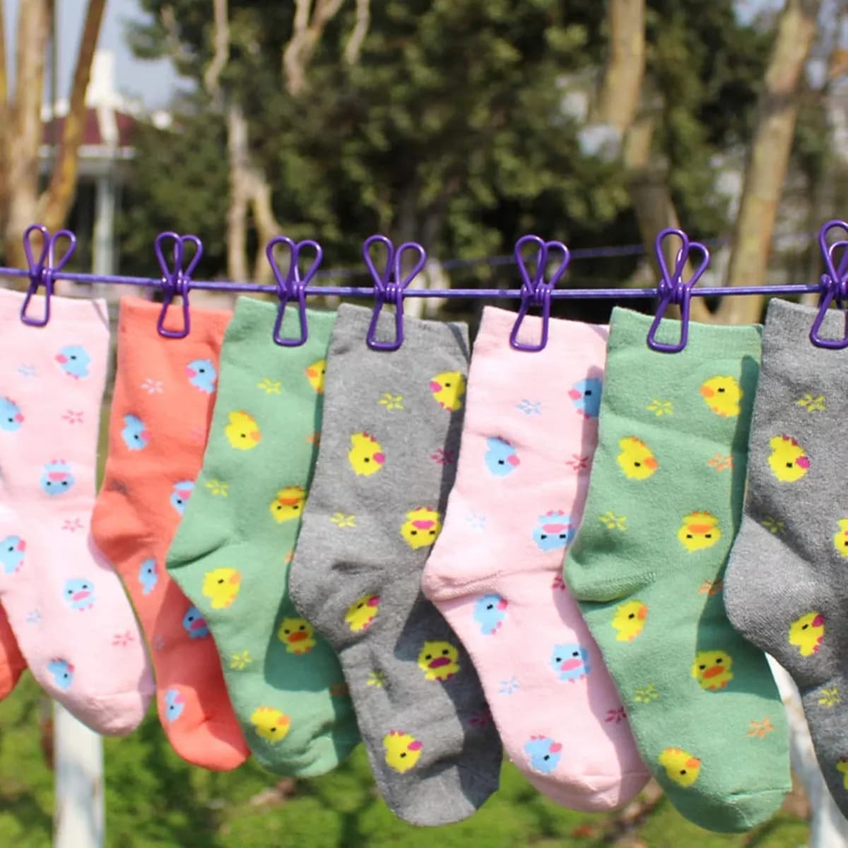 Tendedero Para Ropa Cuerda Elástico Con 12 Palillos 180 Cm — imagen 5 de 5