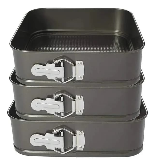 Juego De 3 Torteras Cuadradas Desmontables Antiadherente — imagen 4 de 5
