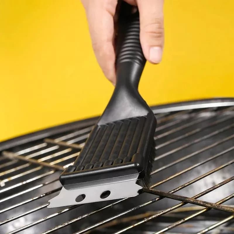 Cepillo Limpiador De Parrilla Y Pancha Cerdas Acero 21 Cm — miniatura 5