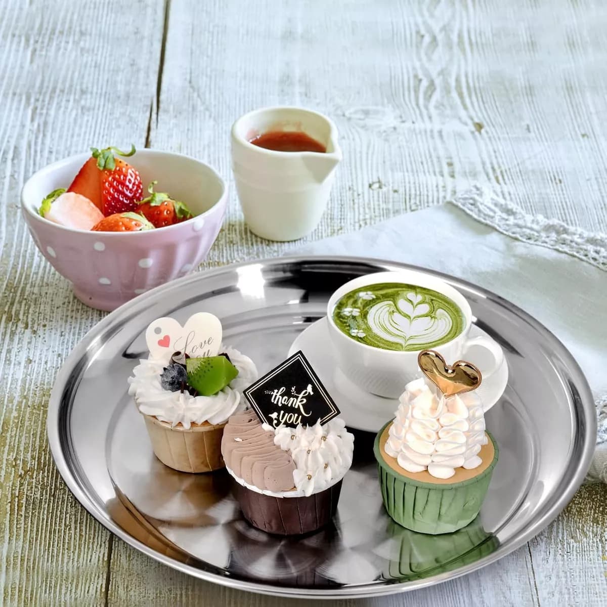 Bandeja De Metal 30 Cm Para Mozo Servicio De Restaurante — miniatura 2